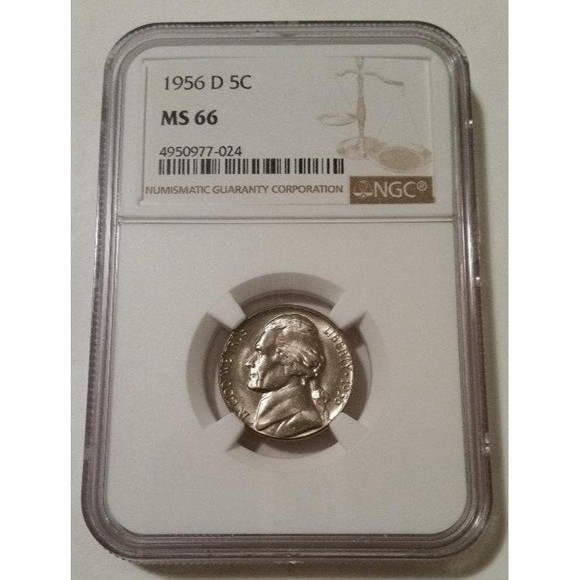 1956 D Jefferson Nickel MS66 NGC - Picture 1 of 2